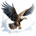 Comic Book Style Eagle In Flight Image By Travis Charest Royalty Free Stock Photo