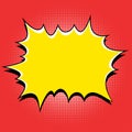 Comic book style yellow burst on red background Royalty Free Stock Photo