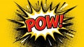 Comic Book Style Explosion with Bold POW Text on Yellow Background Royalty Free Stock Photo