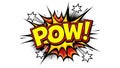 Comic Book Style Explosion with Bold Yellow POW Text and Dynamic Burst Effects Royalty Free Stock Photo