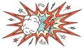 Comic Book Style Explosion Bubble, Impact & Energy, vector design Generative AI Royalty Free Stock Photo