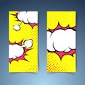 Comic book style explosion cloud banner set