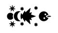 Comic Book Style Explosion with Moon and Stars Icon, vector design Generative AI Royalty Free Stock Photo