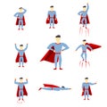Comic book style page cartoon pose collection Royalty Free Stock Photo