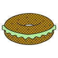 comic book style quirky cartoon bagel