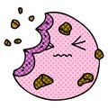 comic book style quirky cartoon munched cookie Royalty Free Stock Photo