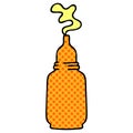 comic book style quirky cartoon mustard bottle