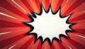 Comic book style speech bubble explosion graphic. Blank white space for text, dynamic retro action burst background. Bold graphic Royalty Free Stock Photo