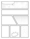 Comic book template for Drawing Stories with halftone effects and speech bubbles Royalty Free Stock Photo