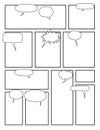 Comic book template for Drawing Stories with halftone effects and speech bubbles Royalty Free Stock Photo