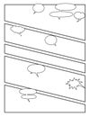 Comic book template for Drawing Stories with halftone effects and speech bubbles Royalty Free Stock Photo