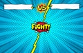Comic book versus fight template background, superhero battle intro Royalty Free Stock Photo
