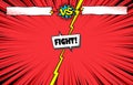 Comic book versus fight template background, superhero battle intro