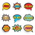 Comic book words. Comic speech bubble set Royalty Free Stock Photo