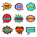 Comic book words. Comic speech bubble set Royalty Free Stock Photo