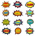 Comic book words. Comic speech bubble set Royalty Free Stock Photo