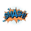 Comic books sound effect, smash noise Royalty Free Stock Photo