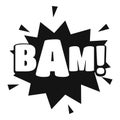 Comic boom bam icon, simple black style Royalty Free Stock Photo