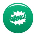 Comic boom bang icon vector green