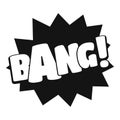 Comic boom bang icon, simple black style