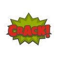 Comic boom crack icon, flat style