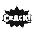 Comic boom crack icon, simple black style