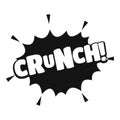 Comic boom crunch icon, simple black style Royalty Free Stock Photo