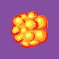 Comic boom flame. Bang burst explode dynamite with smoke. Lit match and bonfire. Digital icons. Animation Process steps