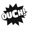 Comic boom ouch icon, simple black style