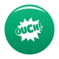 Comic boom ouch icon vector green