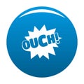 Comic boom ouch icon blue vector