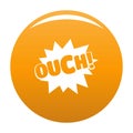 Comic boom ouch icon vector orange