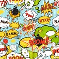 Comic boom seamless pattern vector design illustration