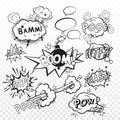 Comic boom set vector design illustration Royalty Free Stock Photo