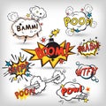 Comic boom set vector design illustration Royalty Free Stock Photo