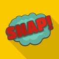 Comic boom snap icon, flat style Royalty Free Stock Photo
