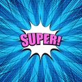 Comic bright blue explosive template Royalty Free Stock Photo