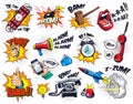 Comic bright elements composition Royalty Free Stock Photo