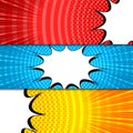 Comic bright horizontal banners Royalty Free Stock Photo