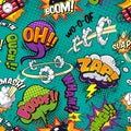 Comic bright seamless pattern