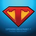 Superhero Logo icon with letter T illustration Vector