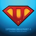 Superhero Logo icon with letter U illustration Vector