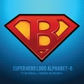 Superhero Logo icon with letter B illustration Vector