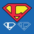 Superhero Logo icon with letter L illustration Vector