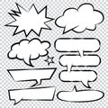 Comic -Bubble -Speech -Balloons -Speech- Cartoon -Speech Vector Set 5 Royalty Free Stock Photo