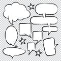 Comic -Bubble -Speech -Balloons -Speech- Cartoon -Speech Vector Set 1 Royalty Free Stock Photo