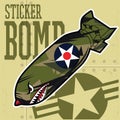 Air Bomb Flying Tiger Shark Mouth Sticker Vinyl Camo Vector