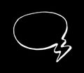 Comic bubble for speech. Vector isolated speech bubble element, hand-drawn in the style of a comic book with an isolated white Royalty Free Stock Photo