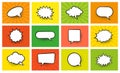 Comic bubbles background. Cartoon dialog cloud. Text splash and with retro bright explosion effect. Communication or