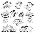 Comic bursts and explosions collection Royalty Free Stock Photo